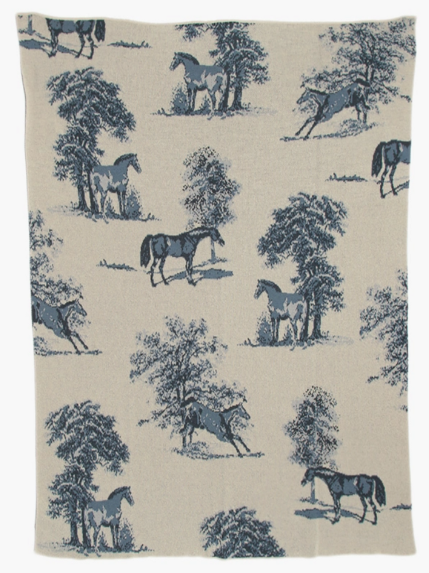 Equestrian Toile Throw Blanket