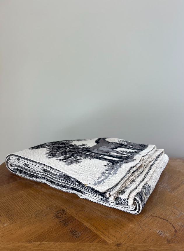 Equestrian Toile Throw Blanket