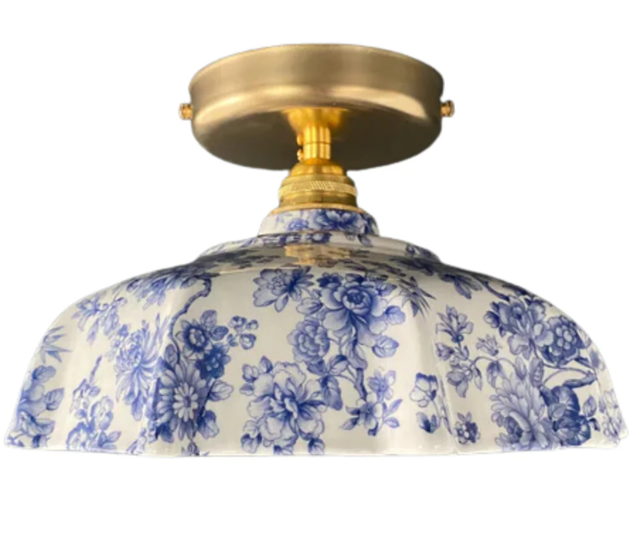 Lawless Design Shoppe Ceramic and Brass Flush Mount Light