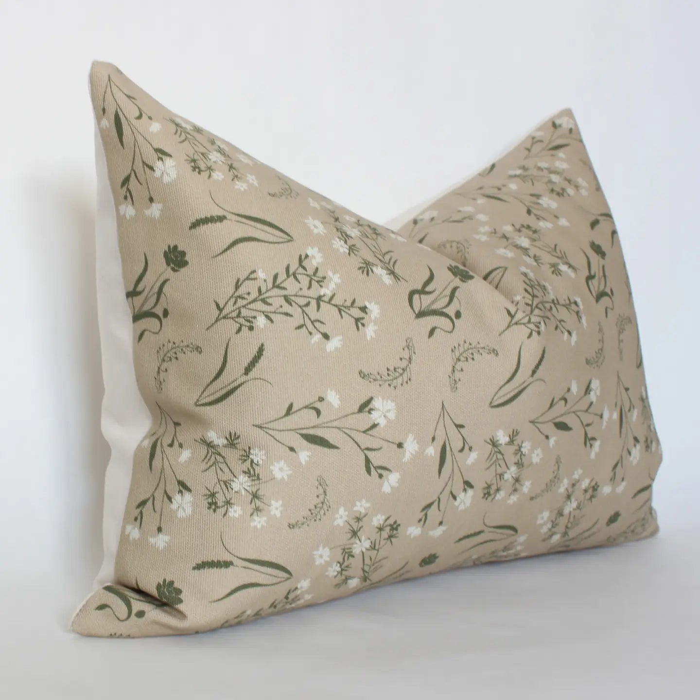 Bernelle Tan Floral Lumbar Pillow Cover 14 x 20