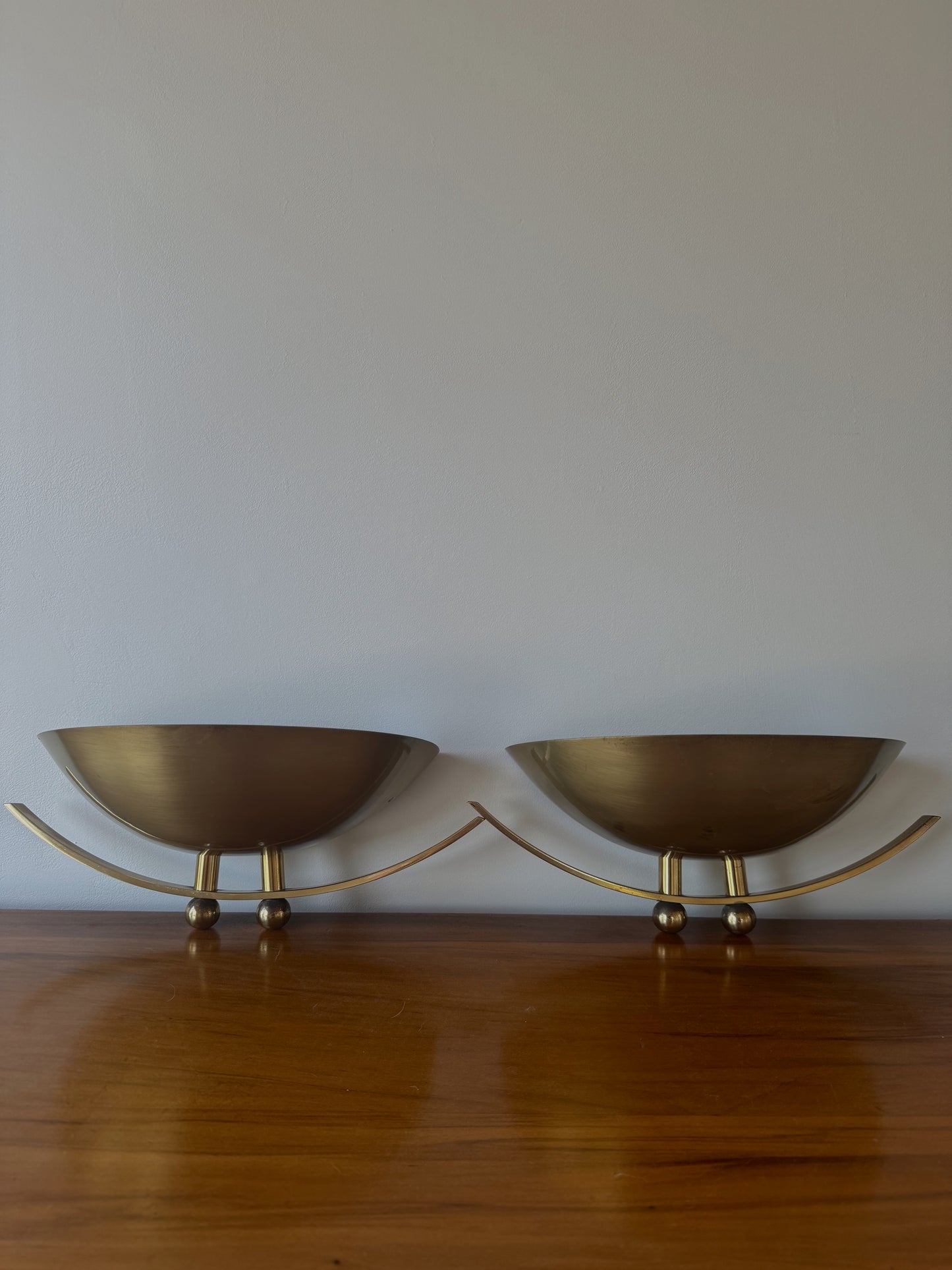 Pair of 1970's Vintage Brass Wall Sconces