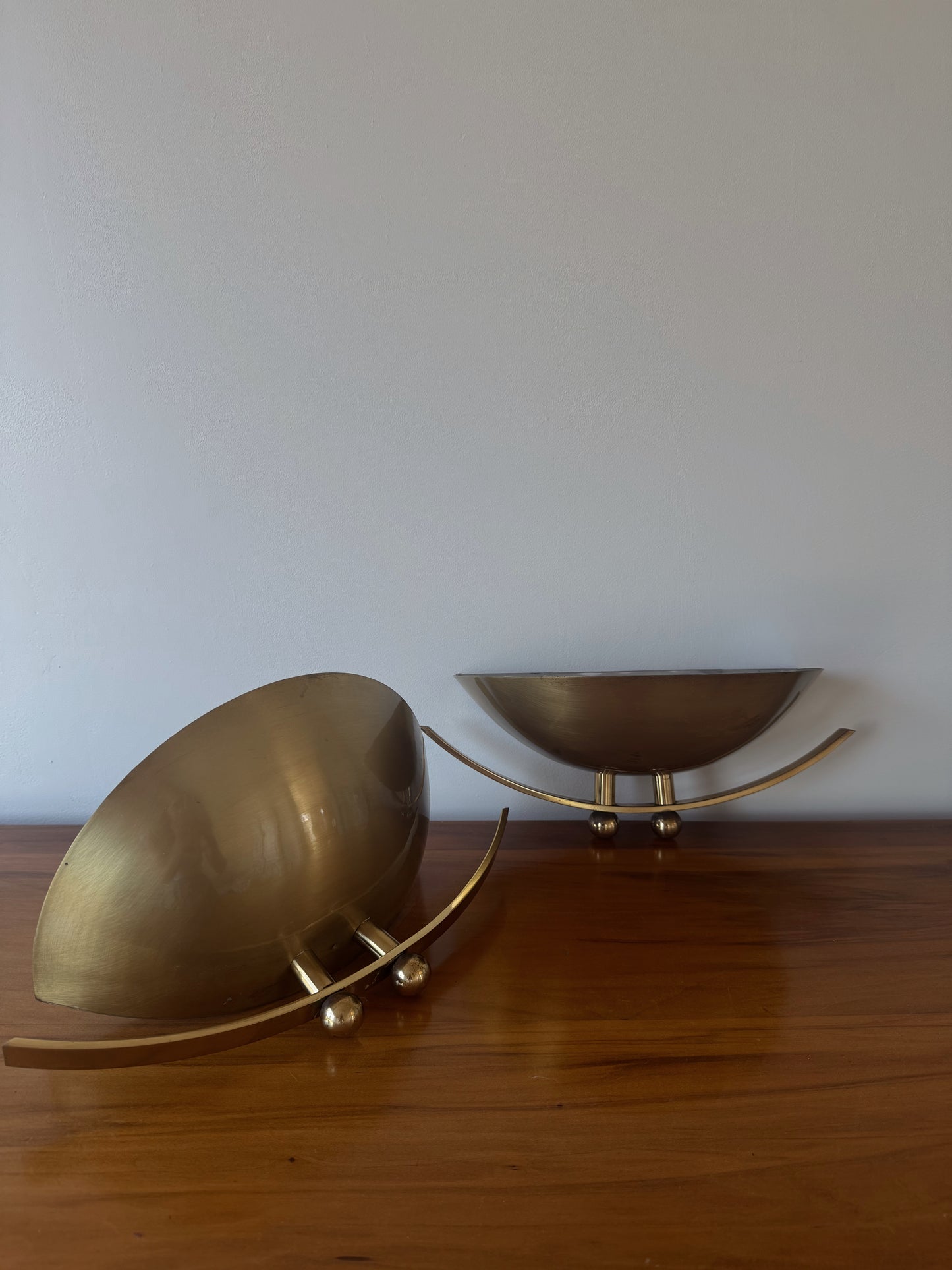 Pair of 1970's Vintage Brass Wall Sconces