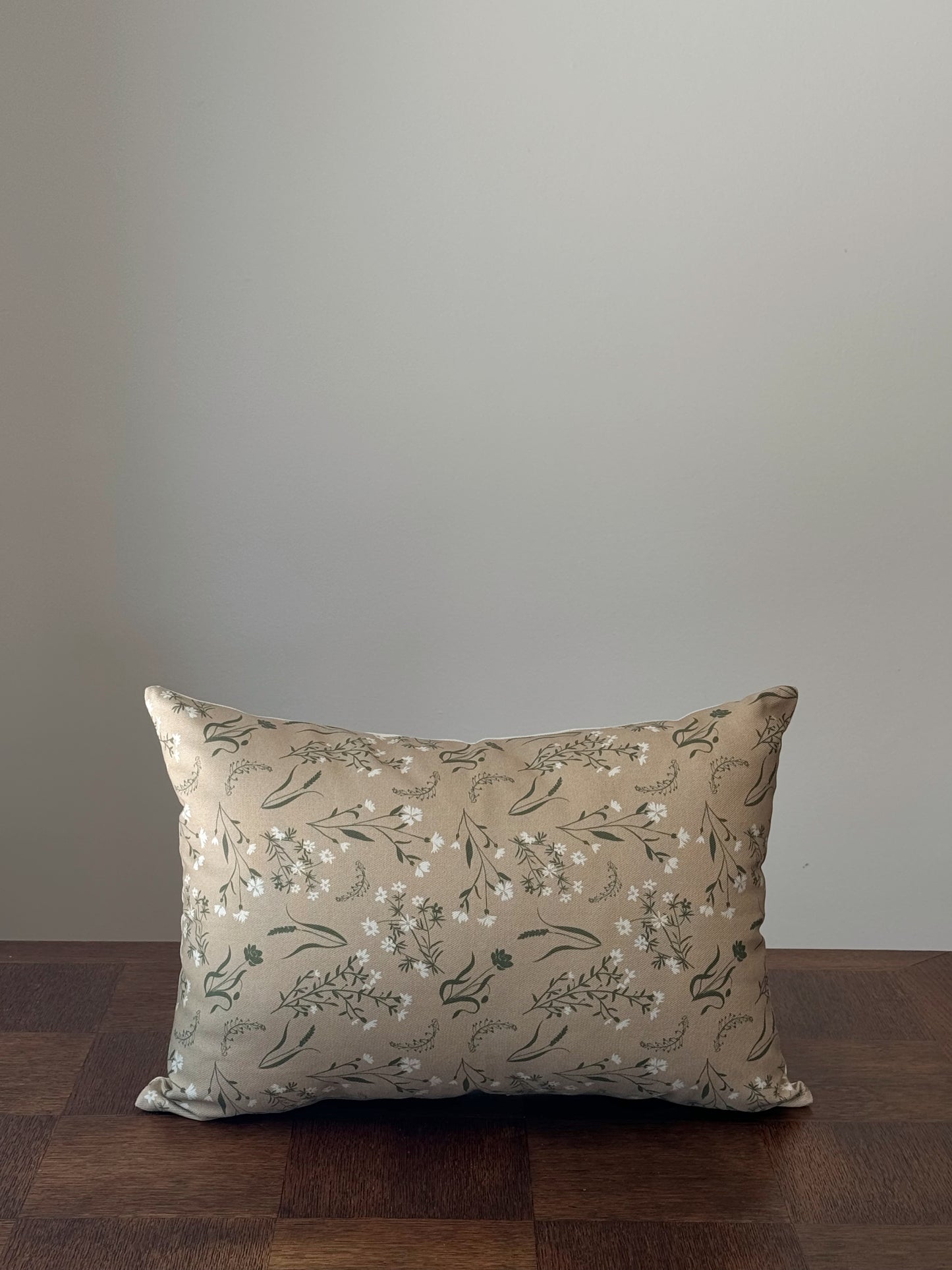 Bernelle Tan Floral Lumbar Pillow Cover 14 x 20