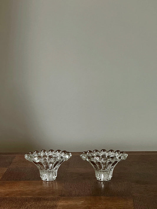 Vintage Set of 2 Bubble Candle Holders